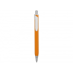 Ручка металлическая шариковая трехгранная Riddle, оранжевый/серебристый, фото 1