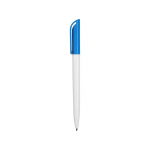 Ручка пластиковая шариковая Миллениум Color CLP, белый/голубой, фото 2