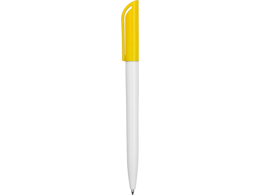 Ручка пластиковая шариковая Миллениум Color CLP, белый/желтый - купить оптом