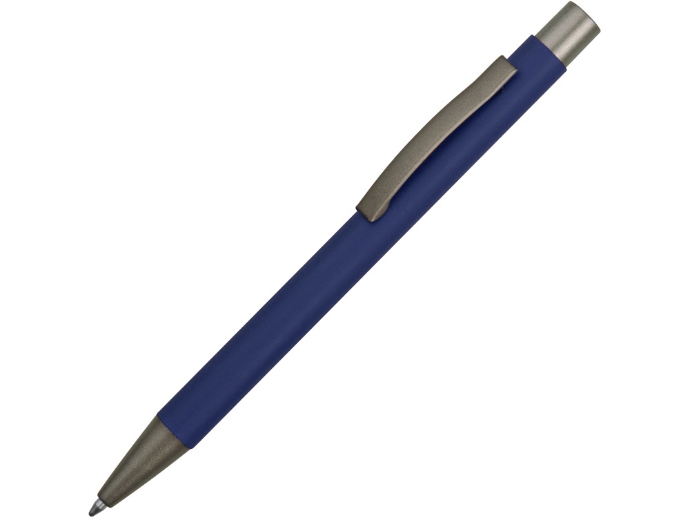 Ручка металлическая soft touch шариковая Tender, темно-синий/серый - купить оптом