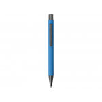 Ручка металлическая soft touch шариковая Tender, голубой/серый, фото 1