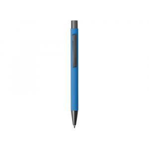 Ручка металлическая soft touch шариковая Tender, голубой/серый - купить оптом