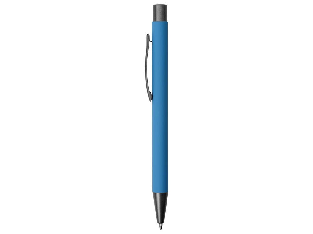 Ручка металлическая soft touch шариковая Tender, голубой/серый - купить оптом