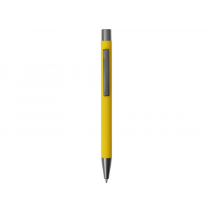 Ручка металлическая soft touch шариковая Tender, желтый/серый - купить оптом