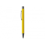 Ручка металлическая soft touch шариковая Tender, желтый/серый, фото 2