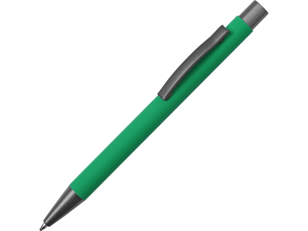 Ручка металлическая soft touch шариковая Tender, зеленый/серый - купить оптом