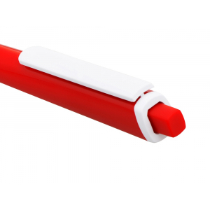 Ручка пластиковая трехгранная шариковая Lateen, красный/белый - купить оптом