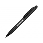 Ручка-стилус шариковая Light, черная с белой подсветкой, черный