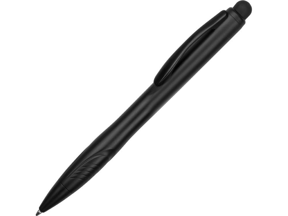 Ручка-стилус шариковая Light, черная с белой подсветкой, черный - купить оптом