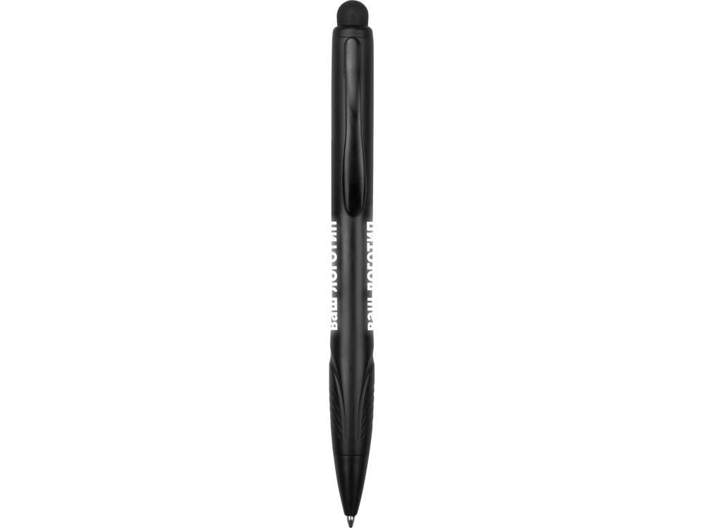 Ручка-стилус шариковая Light, черная с белой подсветкой, черный - купить оптом