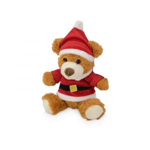 Плюшевый медведь Santa, коричневый, красный, белый - купить оптом