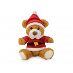 Плюшевый медведь Santa, коричневый, красный, белый, фото 1