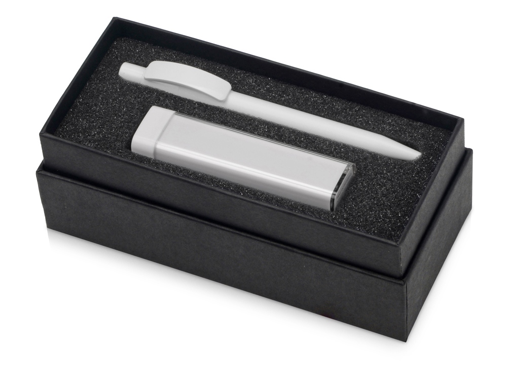 Подарочный набор White top с ручкой и зарядным устройством, белый - купить оптом