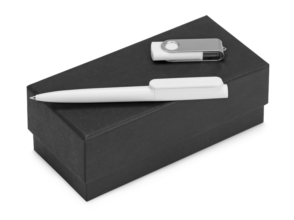 Подарочный набор Qumbo с ручкой и флешкой, белый - купить оптом