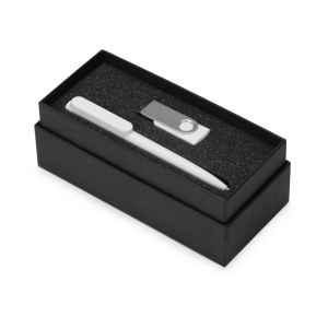 Подарочный набор Qumbo с ручкой и флешкой, белый - купить оптом