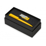 Подарочный набор Qumbo с ручкой и флешкой, желтый, фото 1