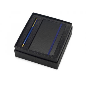 Подарочный набор Reporter с ручкой и блокнотом А6, синий - купить оптом