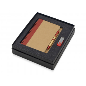 Подарочный набор Essentials с флешкой и блокнотом А5 с ручкой, красный - купить оптом