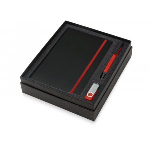 Подарочный набор Q-edge с флешкой, ручкой-подставкой и блокнотом А5, красный - купить оптом