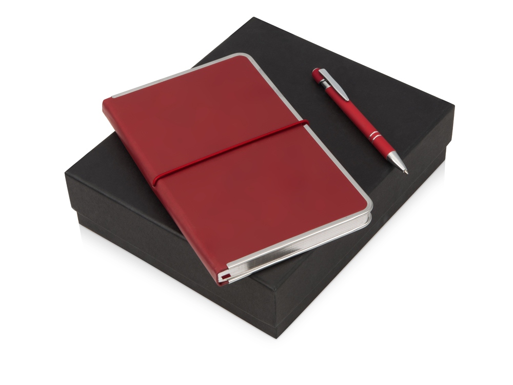 Подарочный набор Silver Sway с ручкой и блокнотом А5, красный - купить оптом
