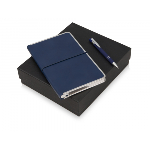Подарочный набор Silver Sway с ручкой и блокнотом А5, синий - купить оптом