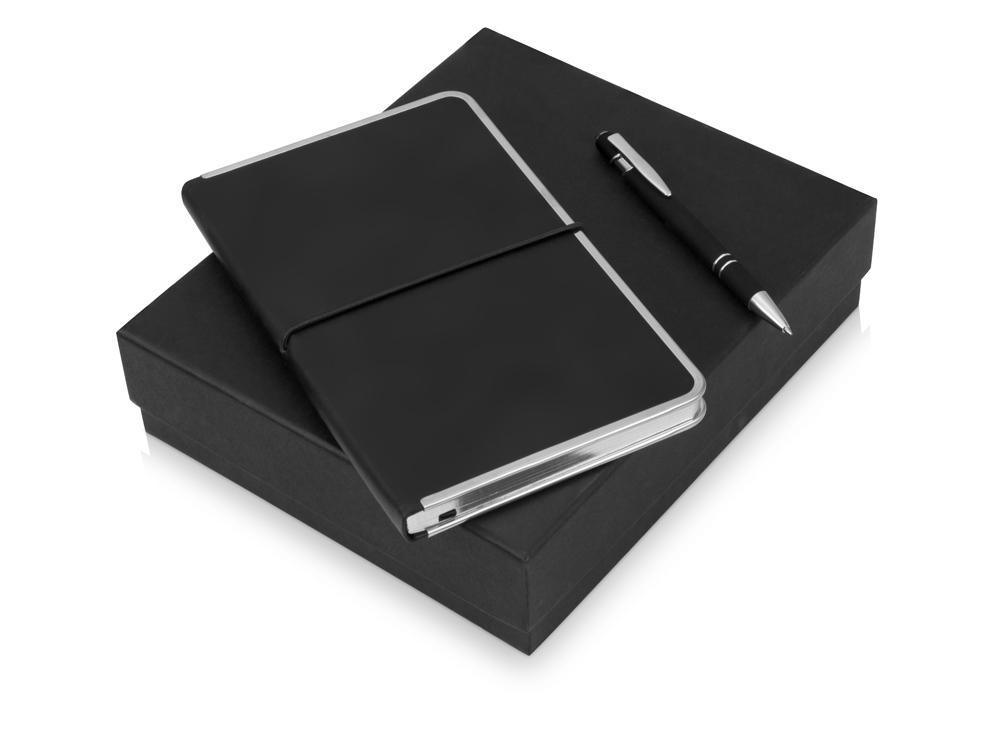 Подарочный набор Silver Sway с ручкой и блокнотом А5, черный - купить оптом