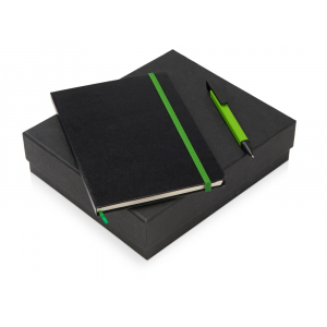 Подарочный набор Jacque с ручкой-подставкой и блокнотом А5, зеленое яблоко - купить оптом