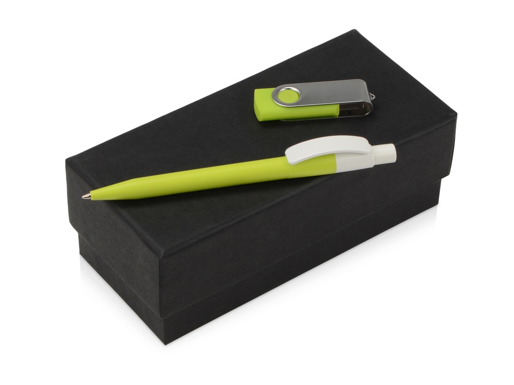 Подарочный набор Uma Memory с ручкой и флешкой, зеленое яблоко - купить оптом