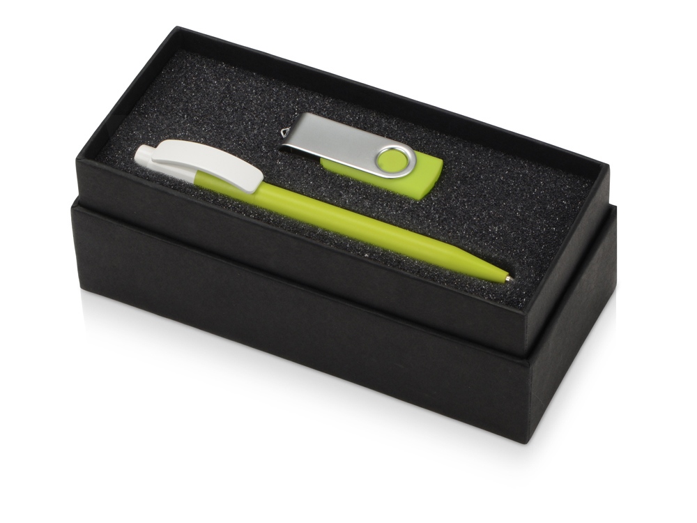 Подарочный набор Uma Memory с ручкой и флешкой, зеленое яблоко - купить оптом