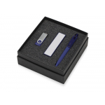 Подарочный набор Space Pro с флешкой, ручкой и зарядным устройством, синий, фото 1