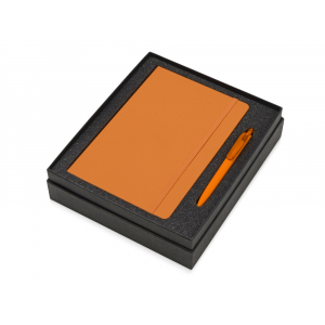 Подарочный набор Vision Pro soft-touch с ручкой и блокнотом А5, оранжевый - купить оптом