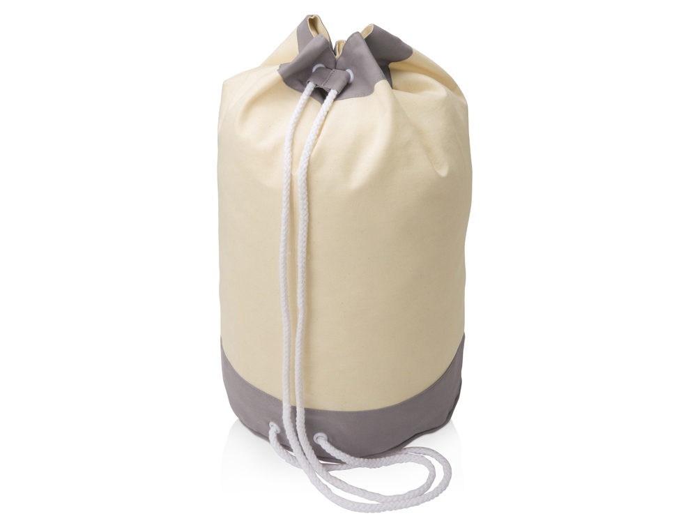 Рюкзак-мешок Indiana хлопковый, 180гр, натуральный/серый - купить оптом
