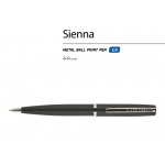 Ручка Sienna шариковая  автоматическая, черный металлический корпус, 1.0 мм, синяя, фото 1