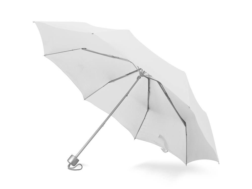 Зонт складной Tempe, механический, 3 сложения, с чехлом, белый - купить оптом