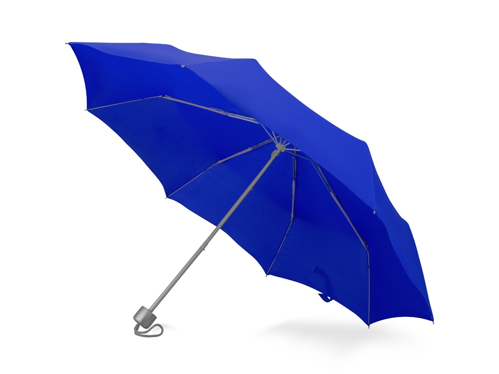 Зонт складной Tempe, механический, 3 сложения, с чехлом, синий - купить оптом