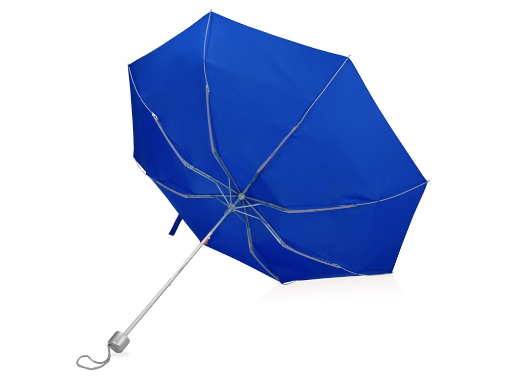 Зонт складной Tempe, механический, 3 сложения, с чехлом, синий - купить оптом