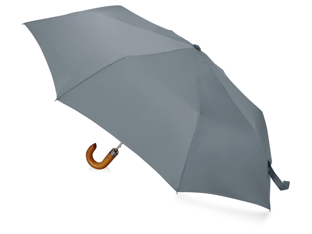 Зонт складной Cary, полуавтоматический, 3 сложения, с чехлом, серый - купить оптом