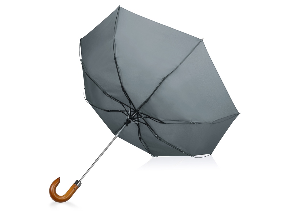 Зонт складной Cary, полуавтоматический, 3 сложения, с чехлом, серый - купить оптом