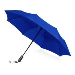 Зонт складной Ontario, автоматический, 3 сложения, с чехлом, темно-синий - купить оптом