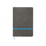 Блокнот Color линованный А5 в твердой обложке с резинкой, серый/синий, фото 2