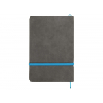 Блокнот Color линованный А5 в твердой обложке с резинкой, серый/синий, фото 3