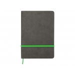 Блокнот Color линованный А5 в твердой обложке с резинкой, серый/зеленое яблоко, фото 2