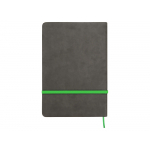 Блокнот Color линованный А5 в твердой обложке с резинкой, серый/зеленое яблоко, фото 3