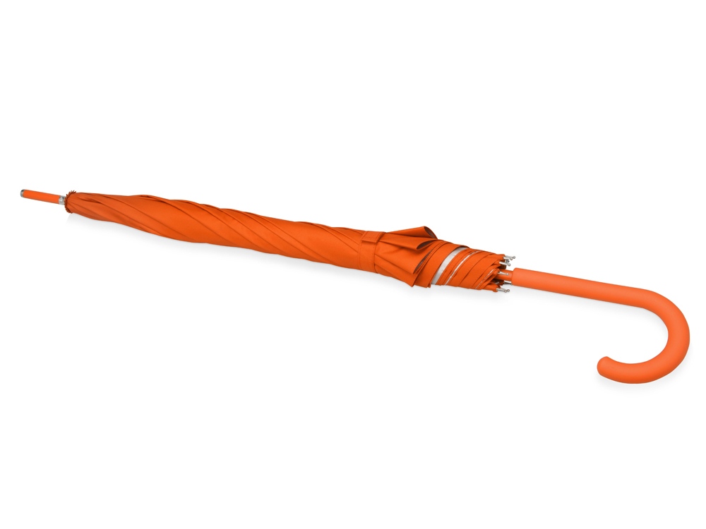 Зонт-трость Silver Color полуавтомат, оранжевый/серебристый - купить оптом