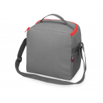 Изотермическая сумка-холодильник Classic c контрастной молнией, серый/красный, фото 2