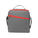 Изотермическая сумка-холодильник Classic c контрастной молнией, серый/красный, фото 3