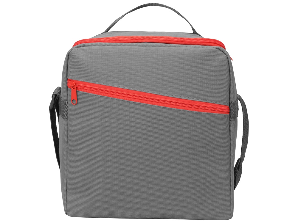 Изотермическая сумка-холодильник Classic c контрастной молнией, серый/красный - купить оптом