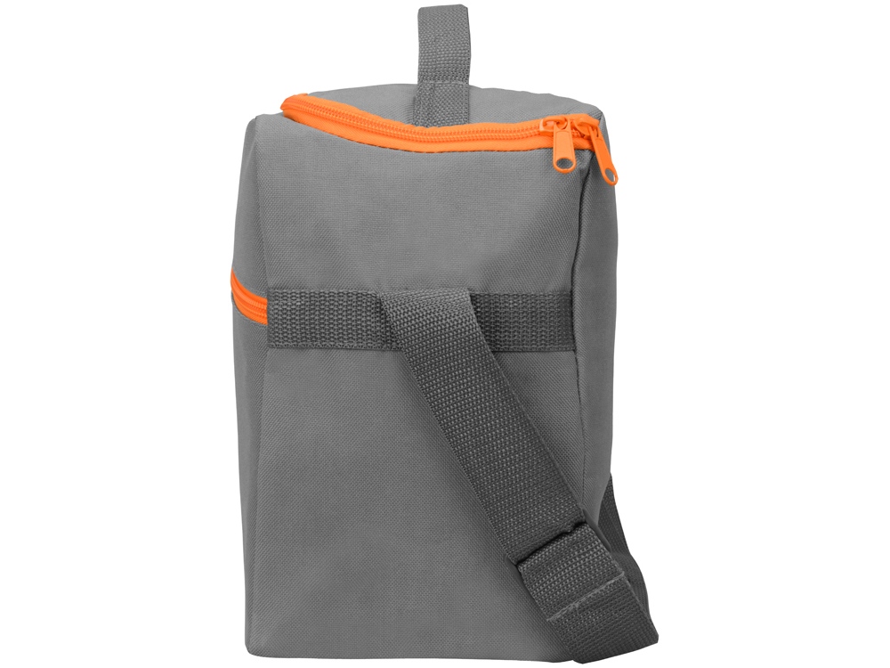 Изотермическая сумка-холодильник Classic c контрастной молнией, серый/оранжевый - купить оптом
