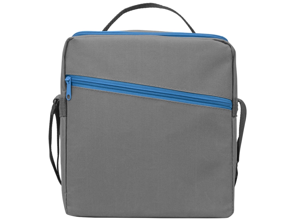 Изотермическая сумка-холодильник Classic c контрастной молнией, серый/голубой - купить оптом