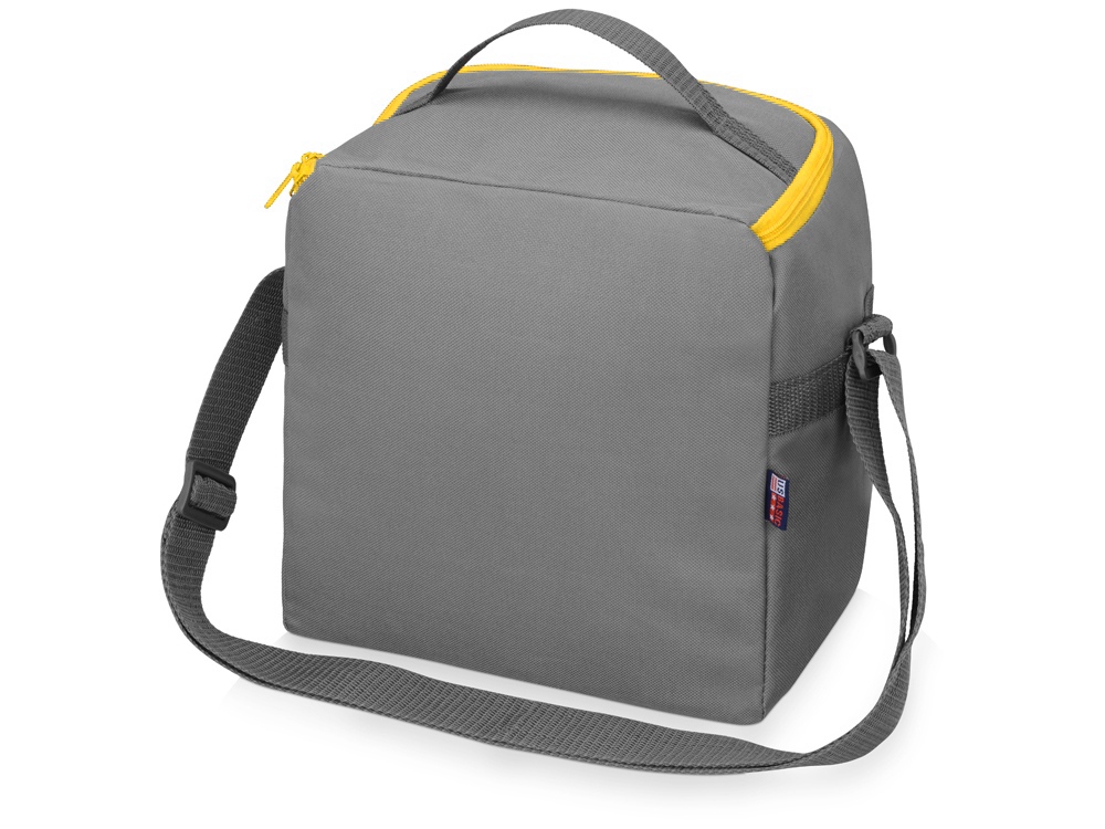 Изотермическая сумка-холодильник Classic c контрастной молнией, серый/желтый - купить оптом